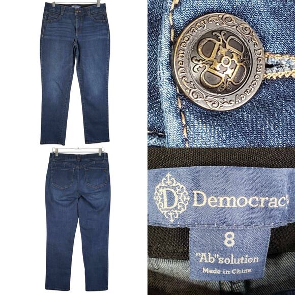 Democracy Jeans AB Solution Womens Size 8 Blue Skinny Mid Rise 5-Pocket - Picture 1 of 10